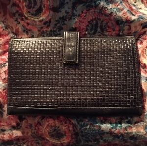 ❤️Vintage FENDI 8 ID KISSLOCK Clutch Pen Holder Checkbook Wallet
